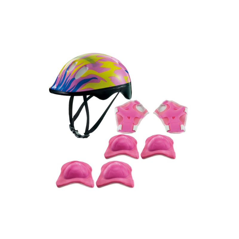 Kit Protecao Mimo Rosa Com Chamas Com Capacete