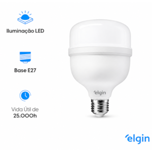 Lâmpada LED Bulbo Elgin T140 80W Bivolt 6500K Luz Branca Fria 48LHP80FO000