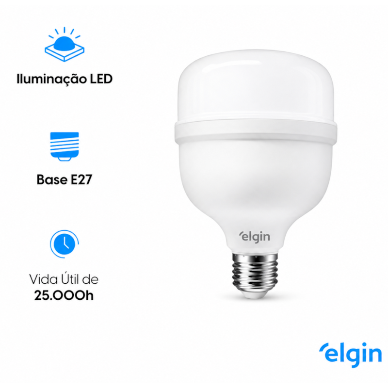 Lâmpada LED Bulbo Elgin T140 80W Bivolt 6500K Luz Branca Fria 48LHP80FO000-3150f591-52e1-4637-8732-0211e6fc3d3d