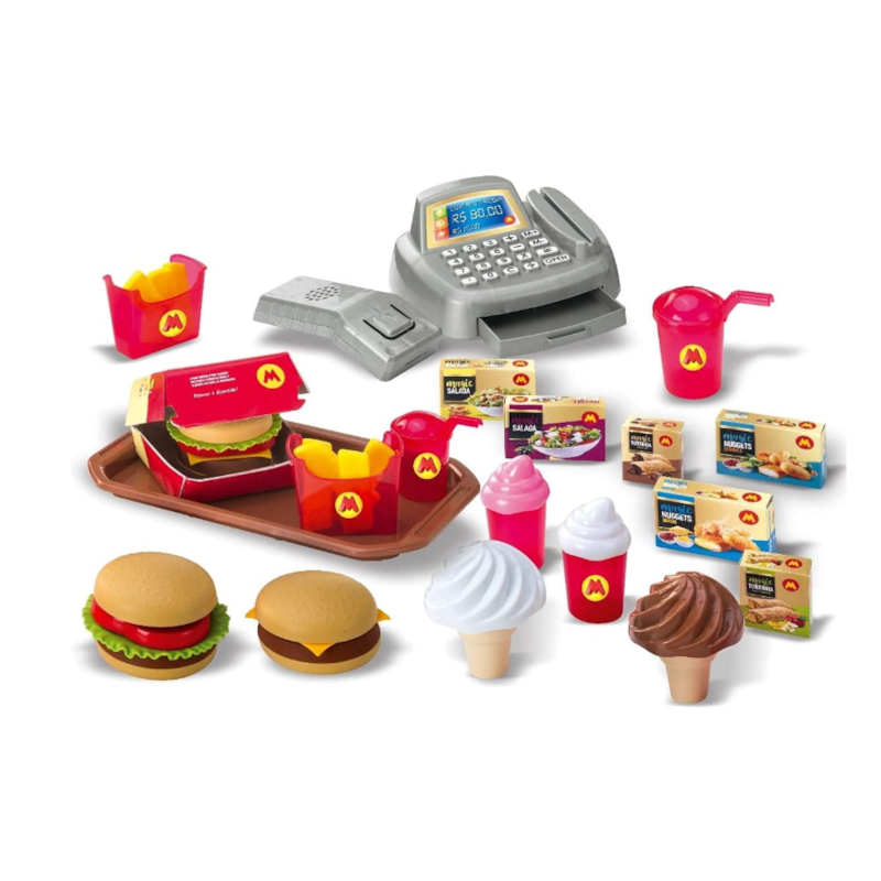 Lanchonete Infantil Magic Toys Vermelho com Acessórios