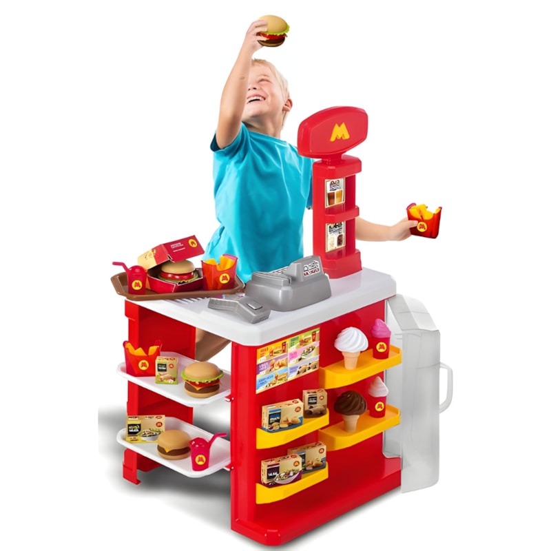 Lanchonete Infantil Magic Toys Vermelho com Acessórios-5cfa6d71-4529-4d52-93db-283d37ba09b9