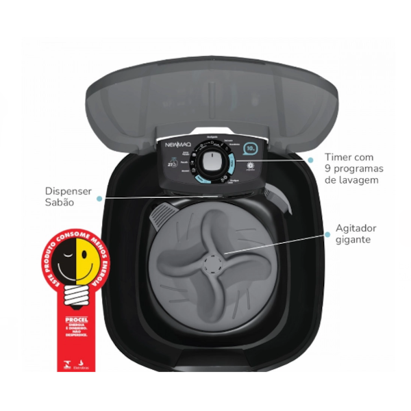 Lavadora Newmaq 10Kg 127V 60Hz Black-b6f6243f-ddc1-46e9-b8cc-5d33ed675dff