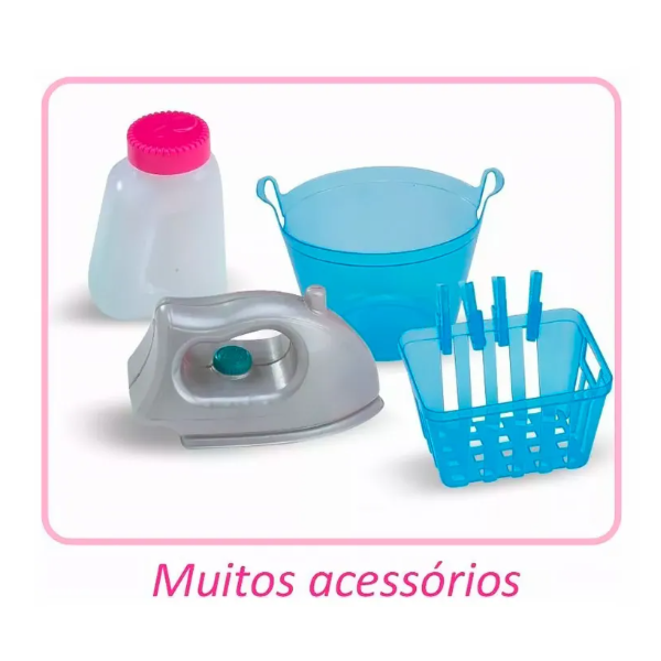 Lavanderia Magic Toys Lava e Passa com Acessorios Azul/Rosa-3031394b-d7c6-4f58-8c56-ecb25289d3ea