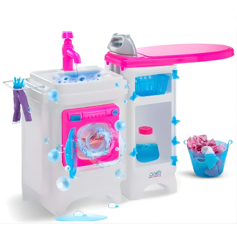 Lavanderia Magic Toys Lava e Passa com Acessorios Azul/Rosa-e04a969c-8b1f-4c31-afd9-8c0c112c5a51