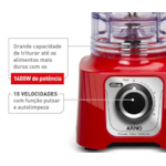 Liquidificador Arno Power Max 1400W Regular 127V LN63 Vermelho