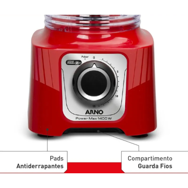 Liquidificador Arno Power Max 1400W Regular 3,1L 127V LN63 Vermelho-c2e37bdb-0cc8-4a47-a08a-4ac18b169176