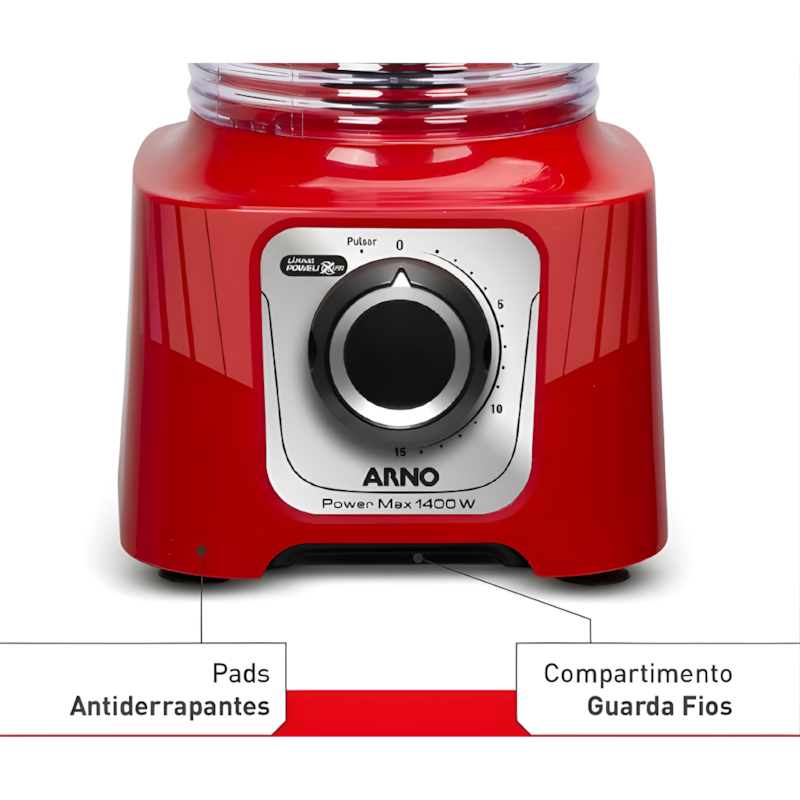 Liquidificador Arno Power Max 1400W Regular 3,1L 127V LN63 Vermelho-0d2bd40b-8216-4e19-a7e2-6d65c06a2e31