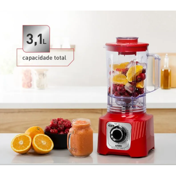 Liquidificador Arno Power Max 1400W Regular 3,1L 127V LN63 Vermelho-7558559c-ab65-42e8-a93b-c7acb30bddb6