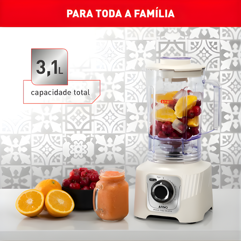 Liquidificador Arno Power Max 1400W Regular 3,1L 127V LN64 Marfim-2b62cdd7-33ef-4baa-95d0-eb7e3cb0fb04