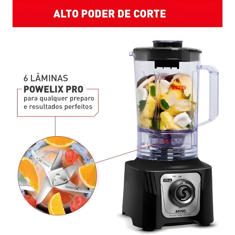 Liquidificador Arno Power Max Comfort 3,1L 1400 127V LN65 Preto-e44905c0-401f-4d28-8067-9f7b686ec74c