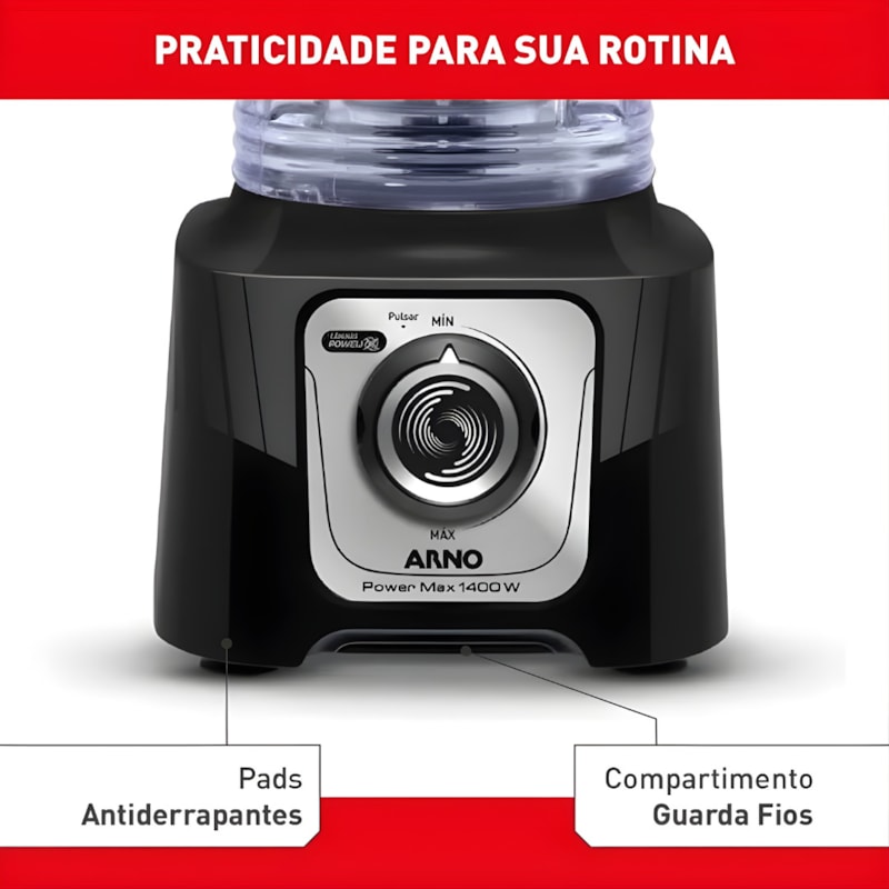 Liquidificador Arno Power Max Comfort 3,1L 1400 127V LN65 Preto-522590c2-4df3-425f-a0ee-edde0a4a9230