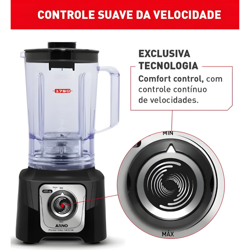 Liquidificador Arno Power Max Comfort 3,1L 1400 127V LN65 Preto-3c5d2fec-f0fd-45f3-a56f-cae44844a8b1