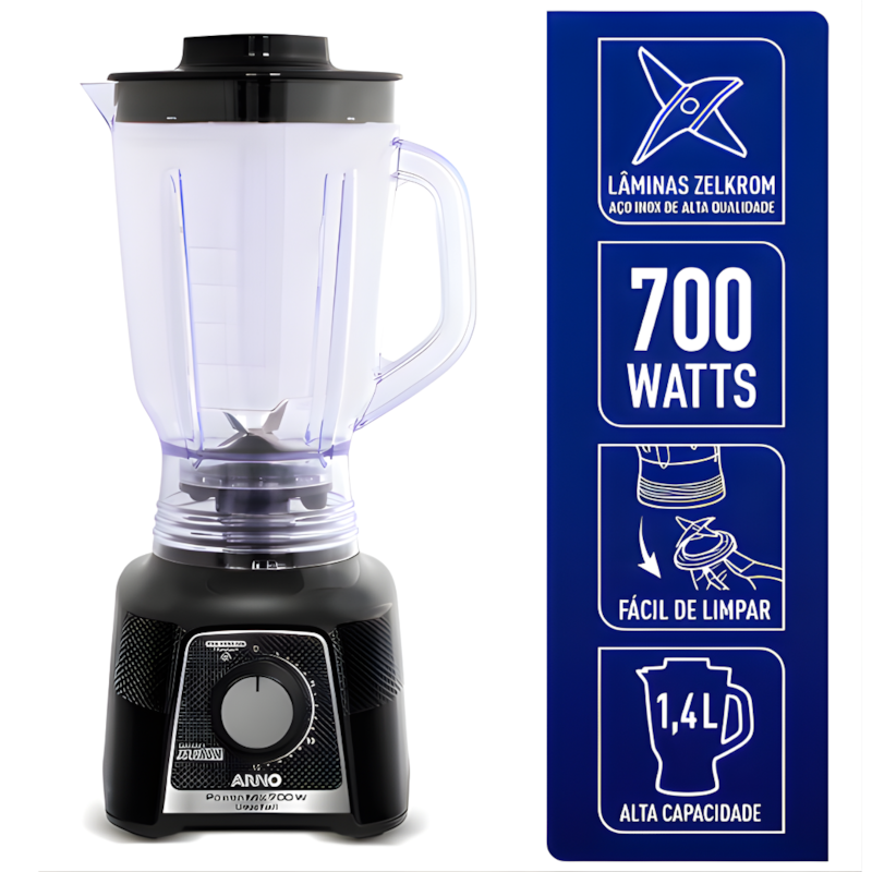 Liquidificador Arno Power Mix Limpa Facil 1,4L 700W LQ33 Preto-36de7105-4c60-4924-8fd1-97c974cb7b90