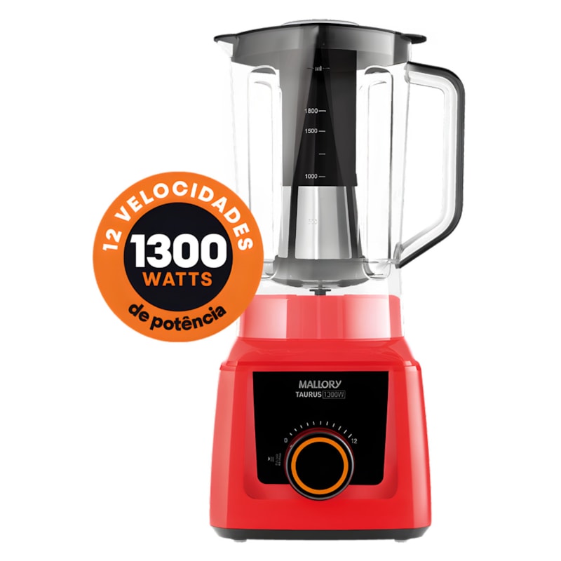 Liquidificador Mallory Taurus 127V 1300W Vermelho-ca767664-c958-4ffa-bc55-9c81ec0d21af