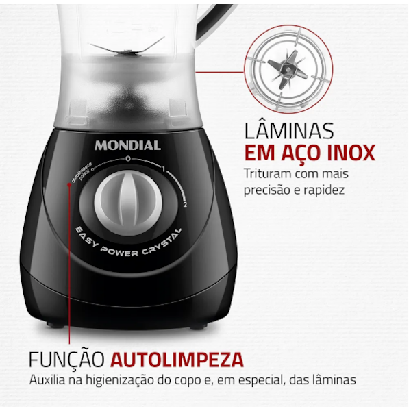 Liquidificador Mondial Easy Power 1,9L 127V/60HZ L-550-BC PRETO -2f48f6dd-9f04-4e2a-9377-06f7336a17cb