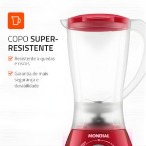 Liquidificador Mondial Easy Power 1,9L 127V/60HZ L-550-R Vermelho