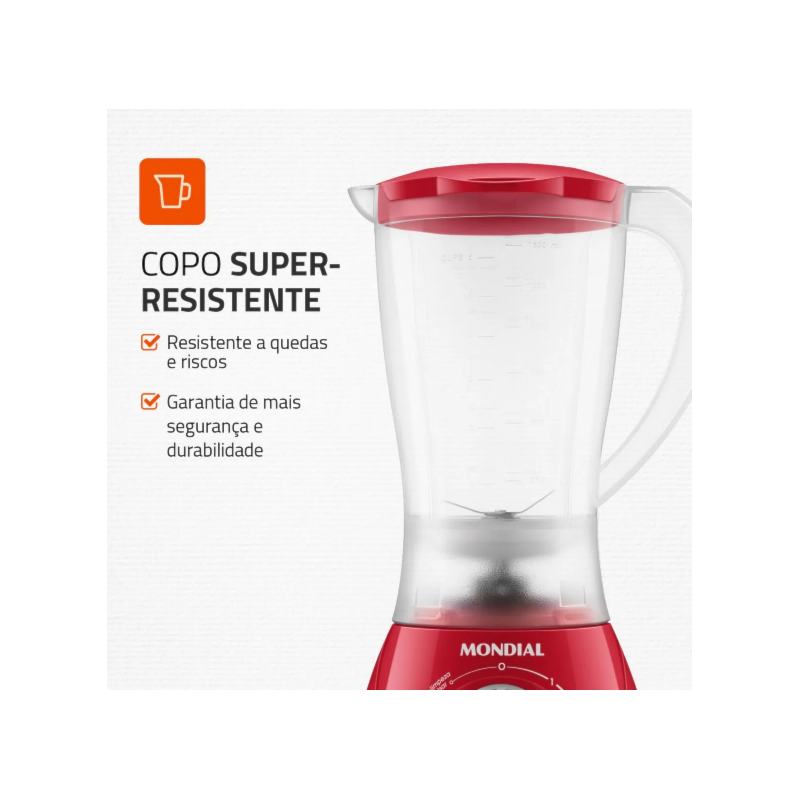 Liquidificador Mondial Easy Power 1,9L 127V/60HZ L-550-R Vermelho-6368d010-0f3c-4812-b165-80b7cffd8296