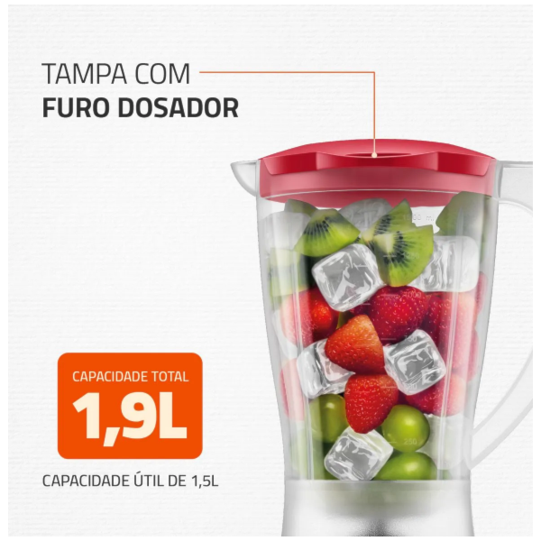 Liquidificador Mondial Easy Power 1,9L 127V/60HZ L-550-R Vermelho-3326bf07-3b87-4332-92d2-43b086b34c1e
