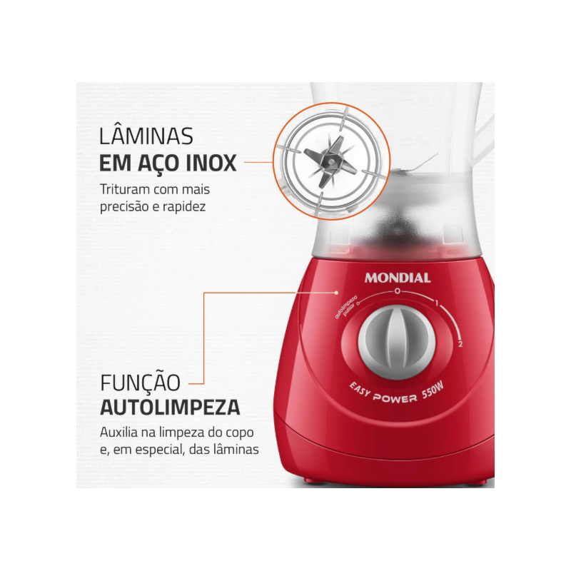 Liquidificador Mondial Easy Power 1,9L 127V/60HZ L-550-R Vermelho-6816a655-cbf9-45f1-8752-29527f9a1482