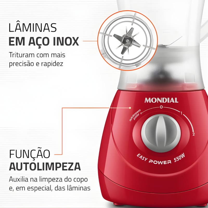 Liquidificador Mondial Easy Power 1,9L 127V/60HZ L-550-R Vermelho-2bfed49d-d584-4de2-9f6a-2a2b58165c5e