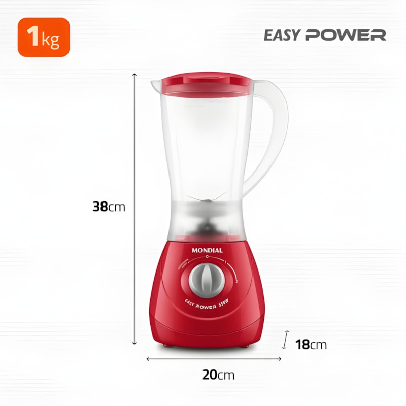 Liquidificador Mondial Easy Power 1,9L 127V/60HZ L-550-R Vermelho-019132d0-2f1b-46e2-9df4-68c84d2e45b8