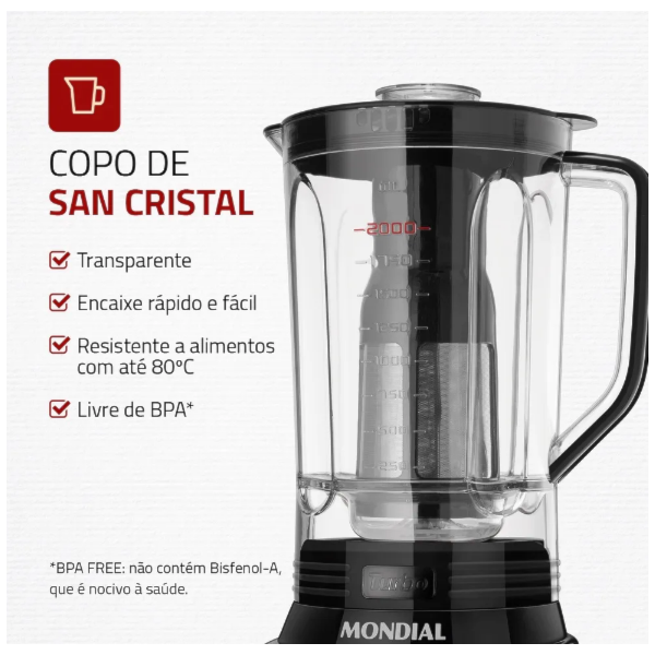 Liquidificador Mondial Turbo Inox 3L 127V/60HZ L-1100-BI Preto-c4c06f0d-b758-4d26-a0a6-a0378931dee6