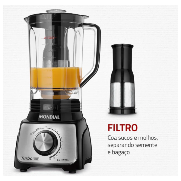 Liquidificador Mondial Turbo Inox 3L 127V/60HZ L-1100-BI Preto-ede4e075-9239-4df7-88db-0afa3094227d