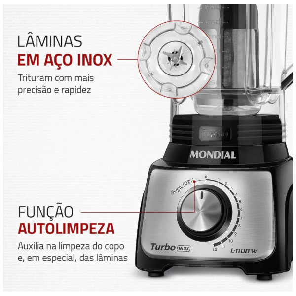 Liquidificador Mondial Turbo Inox 3L 127V/60HZ L-1100-BI Preto-936bcb62-d6b9-4dc5-9ca4-35356e88dfcd