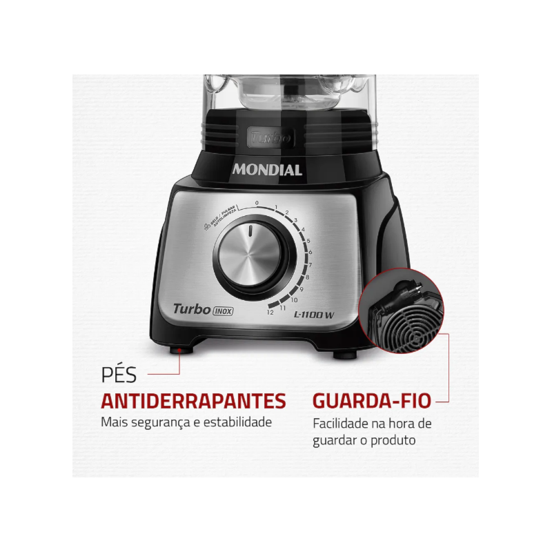 Liquidificador Mondial Turbo Inox 3L 127V/60HZ L-1100-BI Preto-449fcb35-0486-4d6e-be3b-ccfa65bf27b2