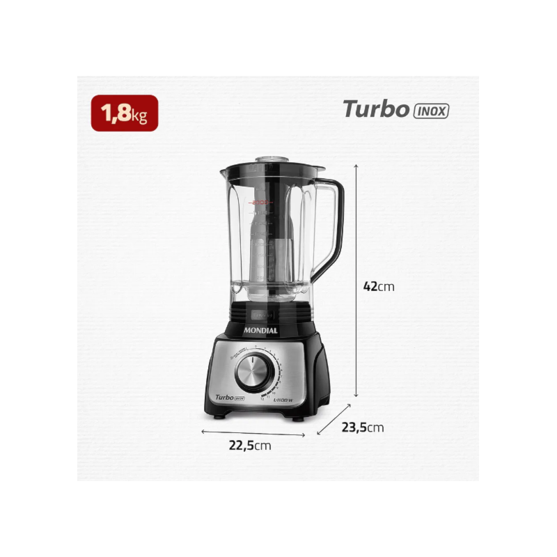 Liquidificador Mondial Turbo Inox 3L 127V/60HZ L-1100-BI Preto-783c0784-a1ed-4cc6-bba9-3ff909cf0539