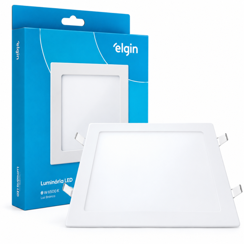 Luminaria Elgin Sobrepor 12W 6500K Quadrada Branca