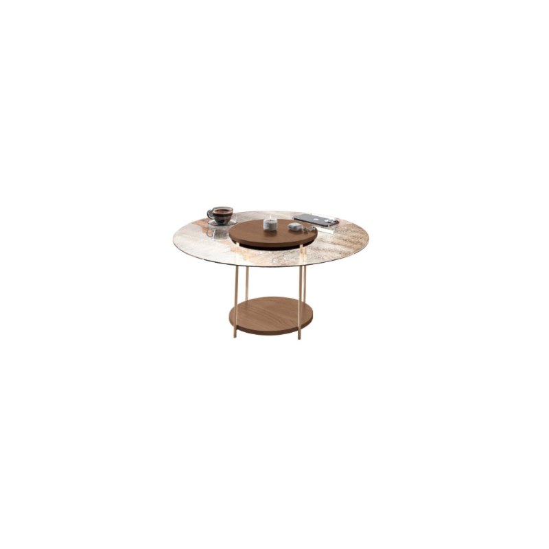 Mesa de Centro HB Moveis SKY com Tampo de Vidro Castanho-666db1fb-c42a-4507-9735-307f1f28db0d