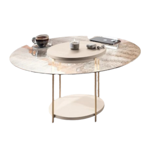 Mesa de Centro HB Moveis SKY com Tampo de Vidro Off White