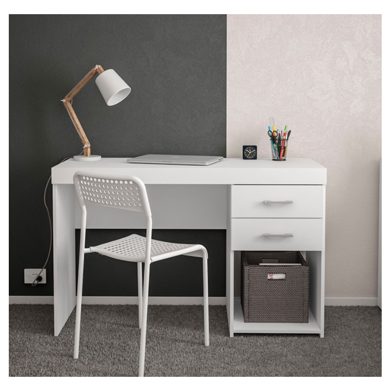 Mesa Para Computador Politorno Malta 2 Gavetas MDP Branco-0ac4f193-e6a7-4412-8f8f-eb70569e513f