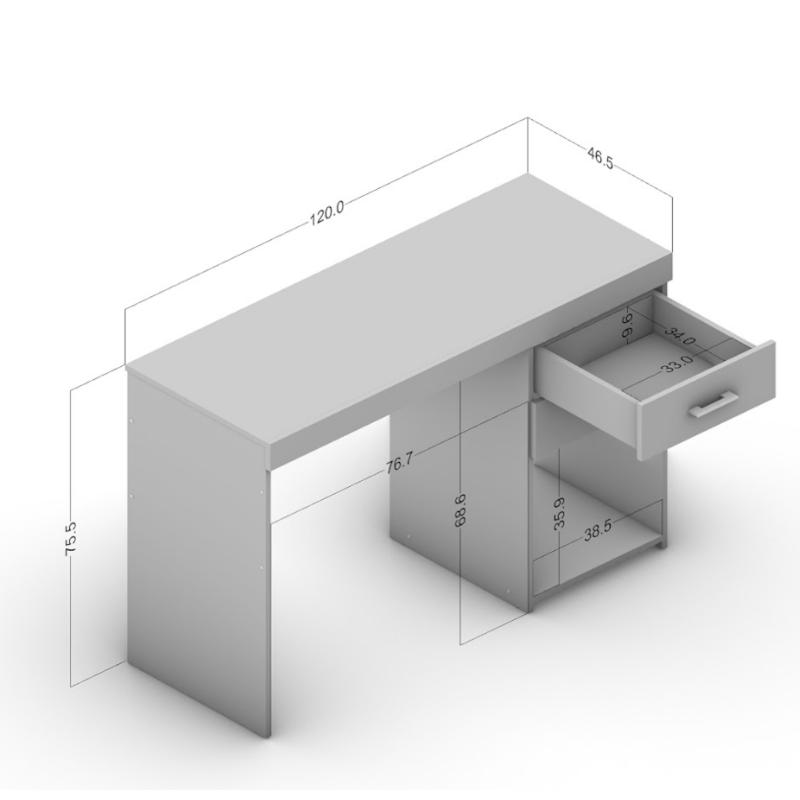 Mesa Para Computador Politorno Malta 2 Gavetas MDP Branco-298dc71b-b249-41aa-9554-b3eac028567d