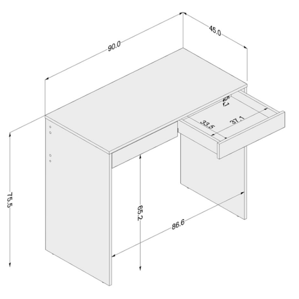 Mesa Para Computador Politorno Tijuca 2 Gavetas MDP Branco-447a1772-f7ee-480d-9b3d-cd50aca48799