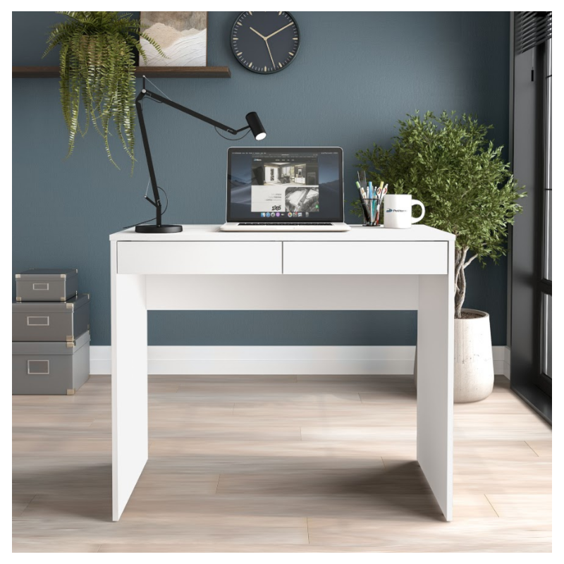 Mesa Para Computador Politorno Tijuca 2 Gavetas MDP Branco