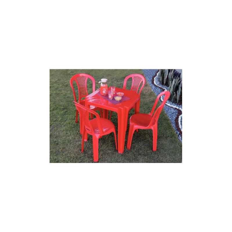 Mesa Plastica Tramontina Tambau Vermelha