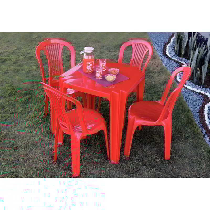 Mesa Plastica Tramontina Tambau Vermelha-d16d85ce-be69-4862-848d-789a7cb0756f