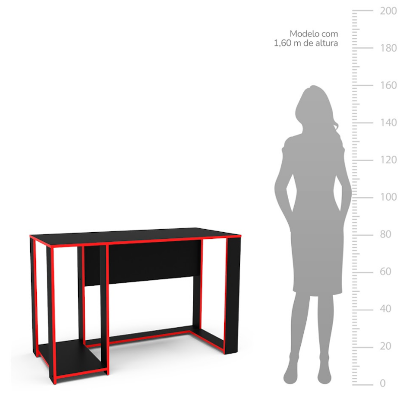 Mesa Politorno Singapura Preto/Vermelho-5fd286f8-63be-47ff-b93a-2c5e0db6c91a