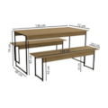 Mesa Sala Jantar Industrial LI013 Easy c/ Tampo Madeirado + 2 Bancos - Kappesberg-db1ebb6a-aaf6-4254-9b83-8b99125a036d