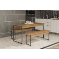 Mesa Sala Jantar Industrial LI013 Easy c/ Tampo Madeirado + 2 Bancos - Kappesberg-93f72d83-9859-4280-a59a-390a0b09b4a0