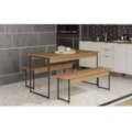 Mesa Sala Jantar Industrial LI013 Easy c/ Tampo Madeirado + 2 Bancos - Kappesberg-25ea6543-7b25-4b58-b56f-897d53d8d44f
