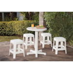 Mesa Tramontina Redonda Capri Em Polipropileno Branco