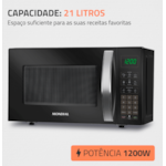 Micro Ondas Mondial 21L 127V/60HZ MO-01-21-B Preto