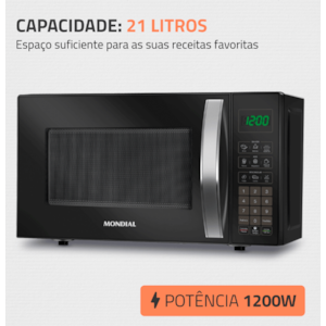 Micro Ondas Mondial 21L 127V/60HZ MO-01-21-B Preto