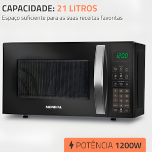 Micro Ondas Mondial 21L 127V/60HZ MO-01-21-B Preto
