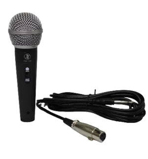 Microfone J&F com Fio Cabo FM-125 Preto