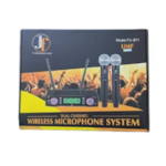 Microfone J&F sem Fio UHF Duplo com Painel Digital FU-671