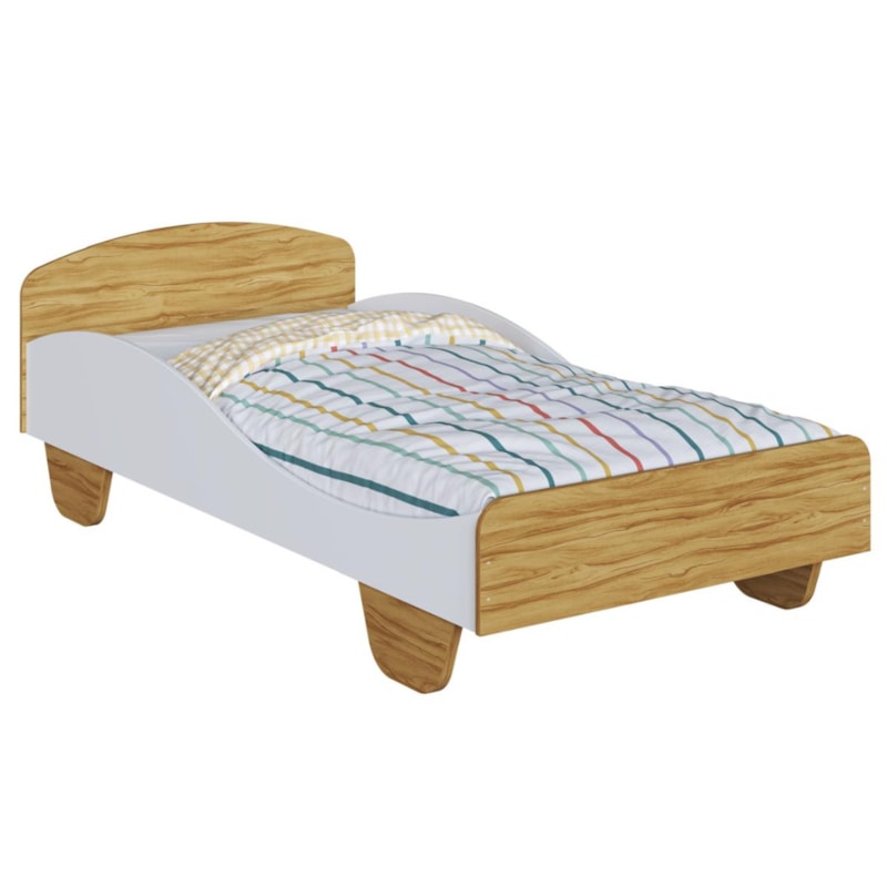 Mini Cama Peroba Sol Solteiro Branco Brilho e Amêndoa 7934.87-3431f1fa-add1-440e-bd2c-3f86568f1f59